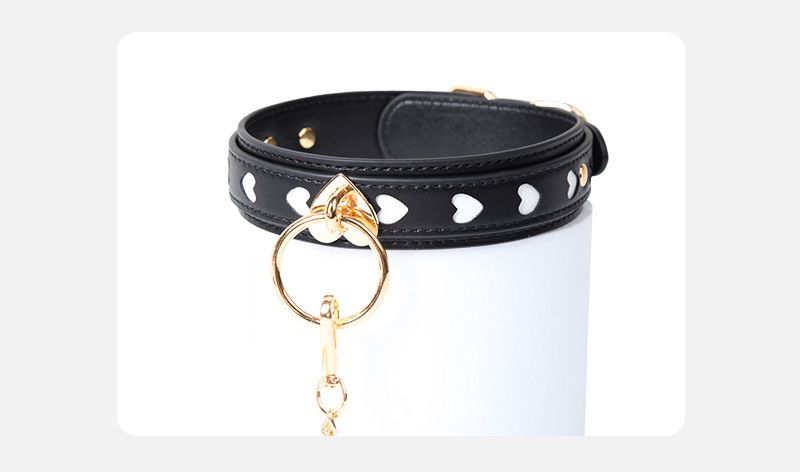 LuvBox herzförmiges Halsband SM Weiblich M Hundesklavenleine Trainingsalternative Sexspielzeug für Erwachsene Halskette Choker Halsring_voghion.com