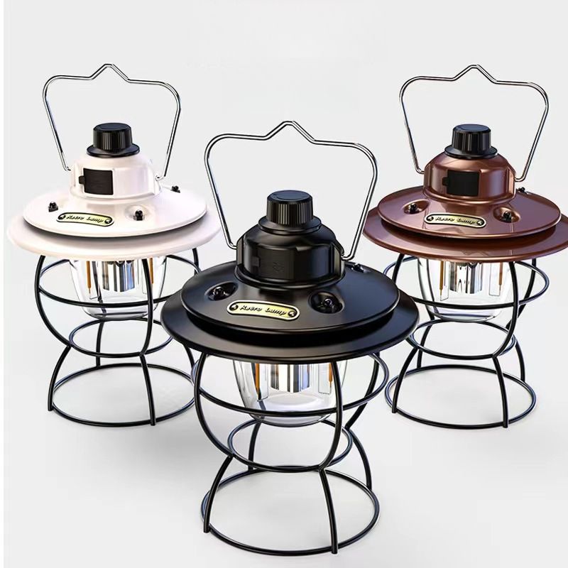 Farol de exterior con forma de caballo, ideal para tiendas de campaña, camping, iluminación ambiental recargable, lámpara retro portátil de larga duración._voghion.com