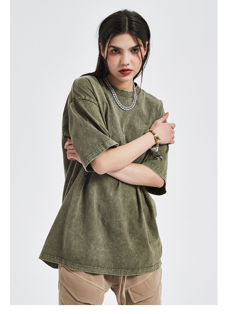 2025 Spring/Summer New Products: Stir fried Snowflake Wax Printing, Washed and Used Men's T-shirt, High Street Trendy_voghion.com