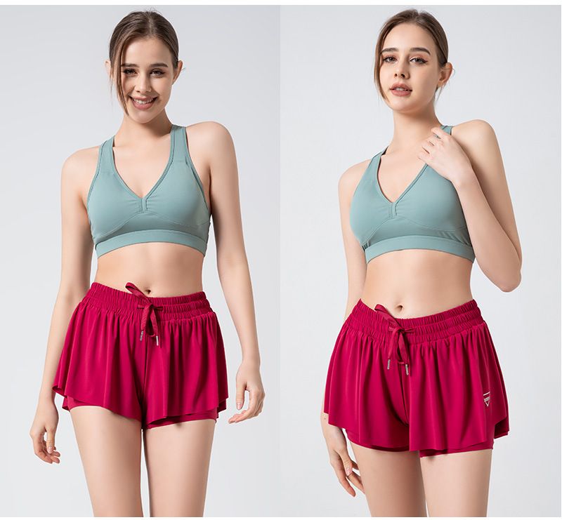 2-in-1 Yoga Pants Running Fitness Tennis Skirt Plus Size Women's Sports Shorts_voghion.com