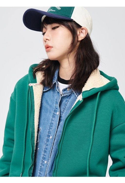 Nuovo cardigan con cappuccio per donna 2024 nuovi stili autunno inverno con aggiunta di peluche e lana di agnello ispessita calda top 12_voghion.com