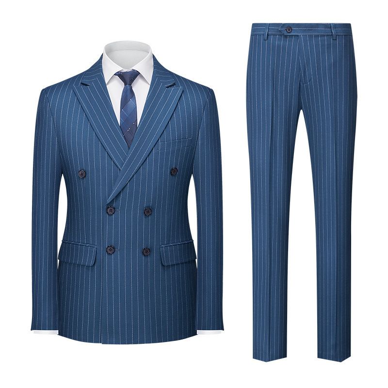 Completo da uomo a righe, due pezzi, con doppio spacco, taglie forti, CT Autumn New_voghion.com