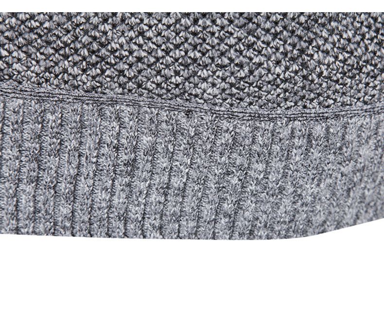 Men's fleece plus-size zip-up half-turtleneck sweater men's long-sleeved sweater_voghion.com