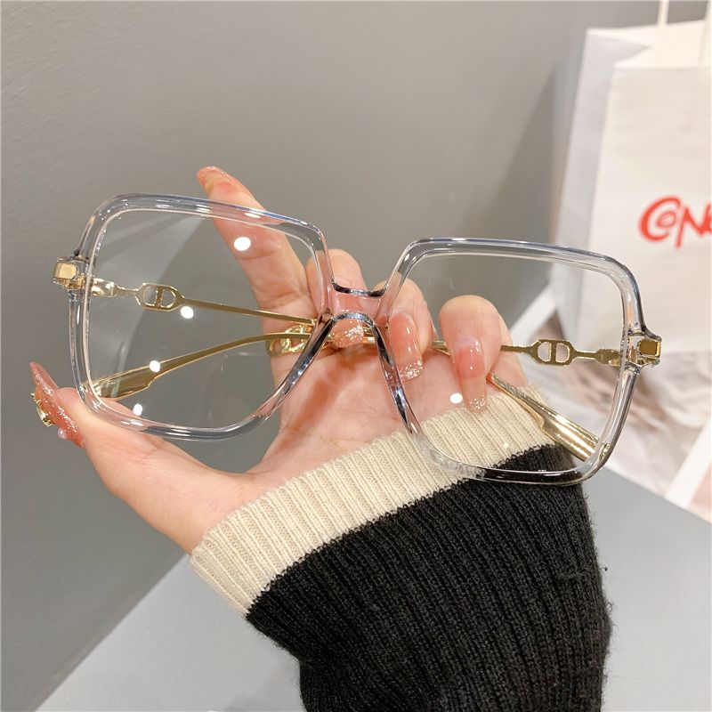 Fashion Fashion Oversized Square Eyewear Retro Women's Anti-blue Light Bloking Metal Frame Gla Trend Optical Computer_voghion.com
