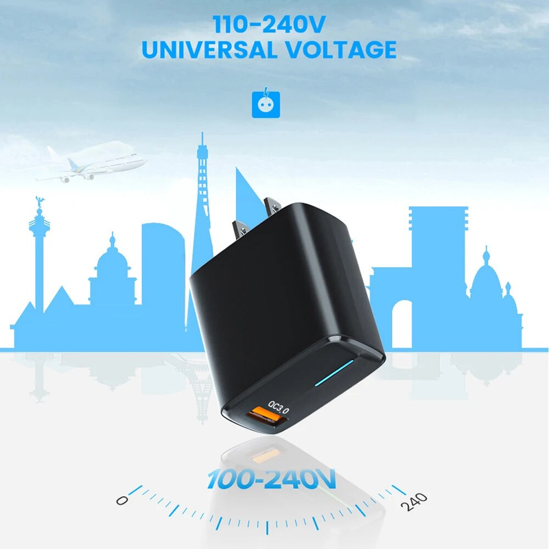 18W Fast Charging Power Adapter For iPhone 14 Xiaomi 13 Samsung Huawei Quick Charge 3.0 Mobile Phone USB_voghion.com