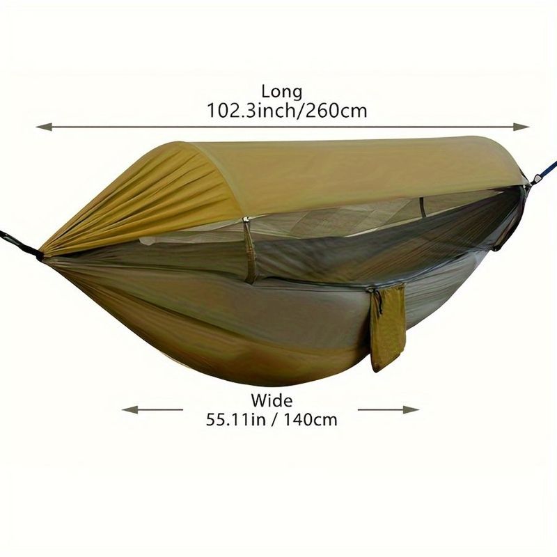 New Double Anti-Tip Automatic Quick-Open Swing Mosquito Net Hammock Outdoor Camping Sunshade_voghion.com