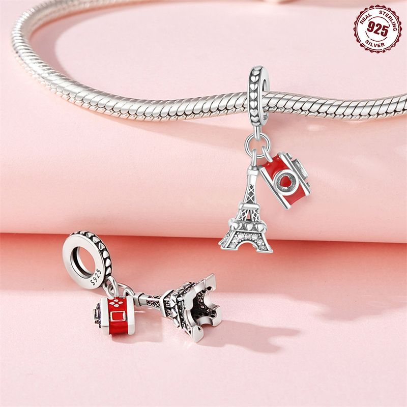 Original Travel Series Flygplan Tower Söt S925 Sterling Silver DIY hänge Armband Halsband Smycken Tillbehör_voghion.com
