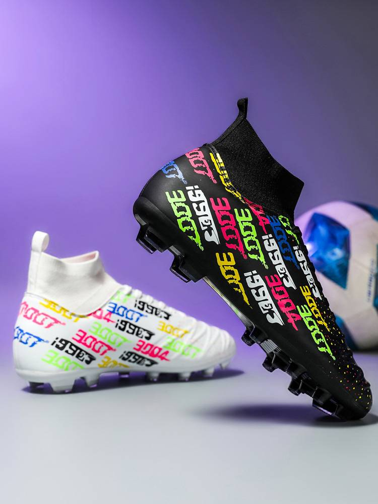 Fußballschuhe High Top Training Jugend Fußballschuhe Kinder Fußballschuhe Schwarz_voghion.com