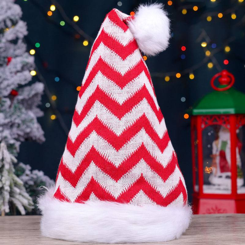 Christmas Hat Santa Claus Stripesd Plaid Headdress Kindergarten Kidsren's Snowflake Hat Decoration_voghion.com