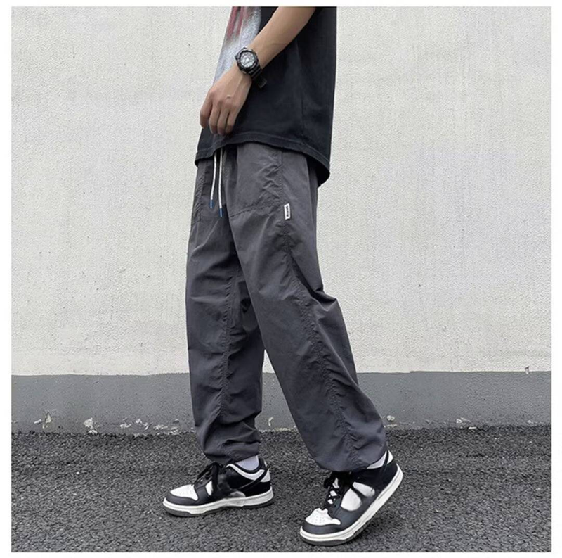 Windbreaker-Hose im amerikanischen Stil, schmal geschnittene Arbeitskleidung für Herren, Wanderhose, vielseitige, dünne High Street-Hose für den Sommer, funktionelle Freizeithose_voghion.com