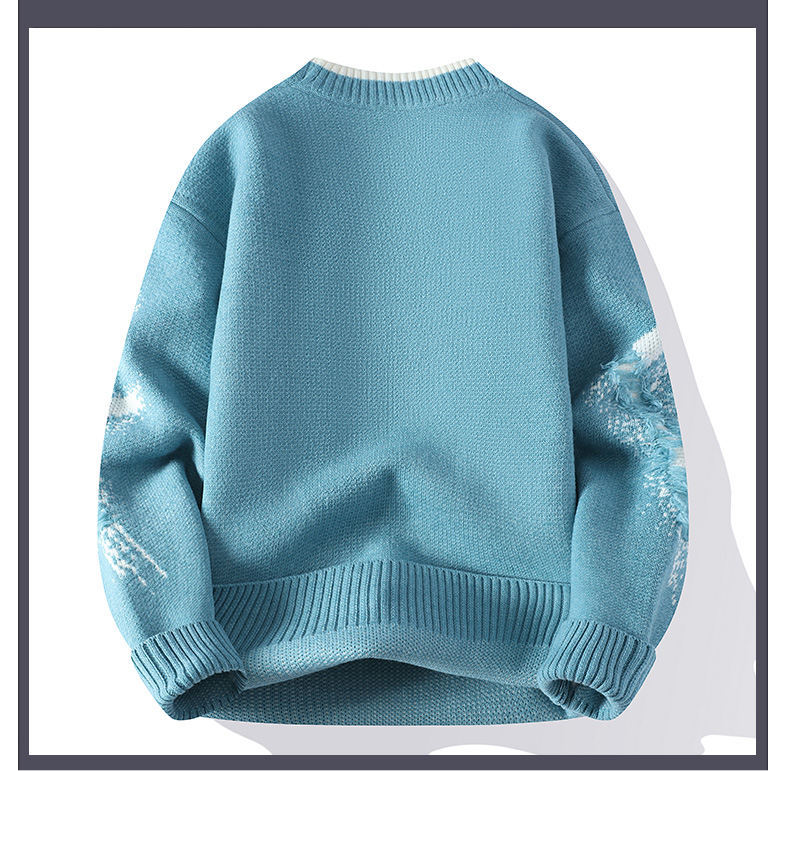Herrenbekleidung Nerzpullover Neue Herbst- und Wintermodemarke Winter Dicker warmer Strickpullover für Studenten im Jugendstil_voghion.com