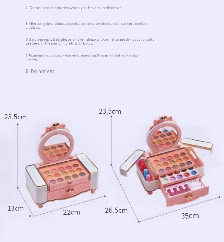 Princess Pretend Makeup Kit – 16-Piece Play Cosmetic Set With Carrying Case (Ages 4+)_voghion.com