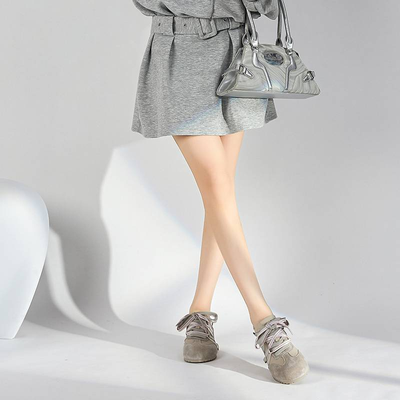 MingLiu Retro-Trainingsschuhe aus echtem Leder für Damen, dekonstruiert, 2025, neuer Stil, zweifarbige Schnürsenkel, Sportschuhe, lässige Damenschuhe_voghion.com