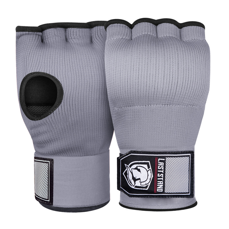 Muay Thai Kampf-Gel-Handschuh, Halbfinger-Handschuhe für Männer und Frauen, Lazy Hand Wraps mit Faustspitzen-Schutz, Handtuch, Zwei-in-Eins_voghion.com
