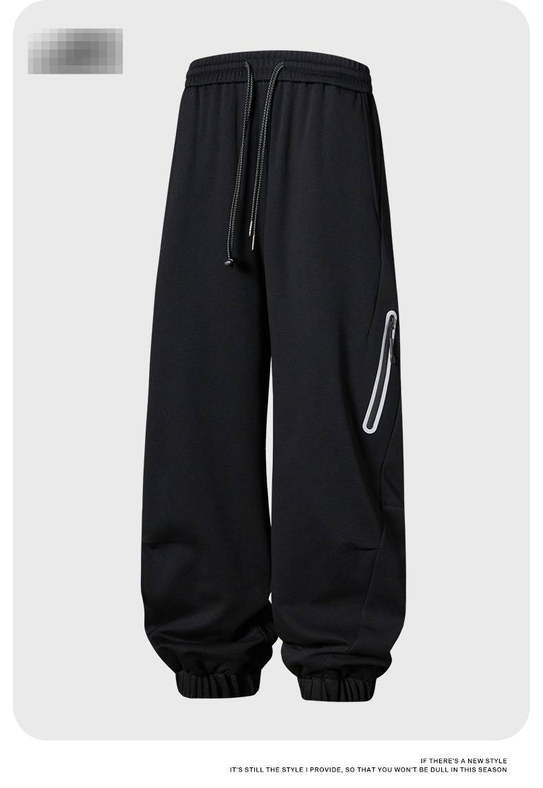 Pantalon de jogging décontracté pour homme avec poignets élastiques, coupe ample, idéal pour le sport, confortable et élégant._voghion.com