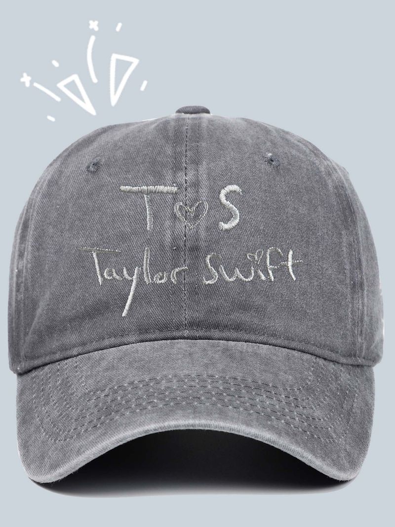 Taylor Swift Baseballkappe, T.S. Bestickte Baseballkappe, europäische und amerikanische gewaschene Retro-Mode_voghion.com