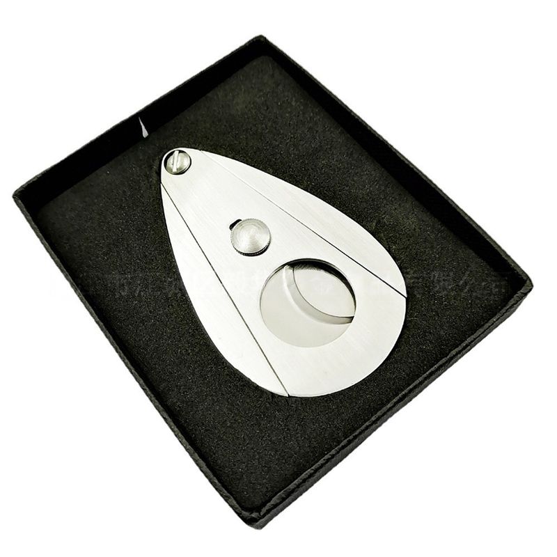 Stainless Steel Cigar Cutter Double Blade Portable Metal Cigar Scissors Guillotine With Gift Box Set, Durable Cigar Accessories For Men_voghion.com