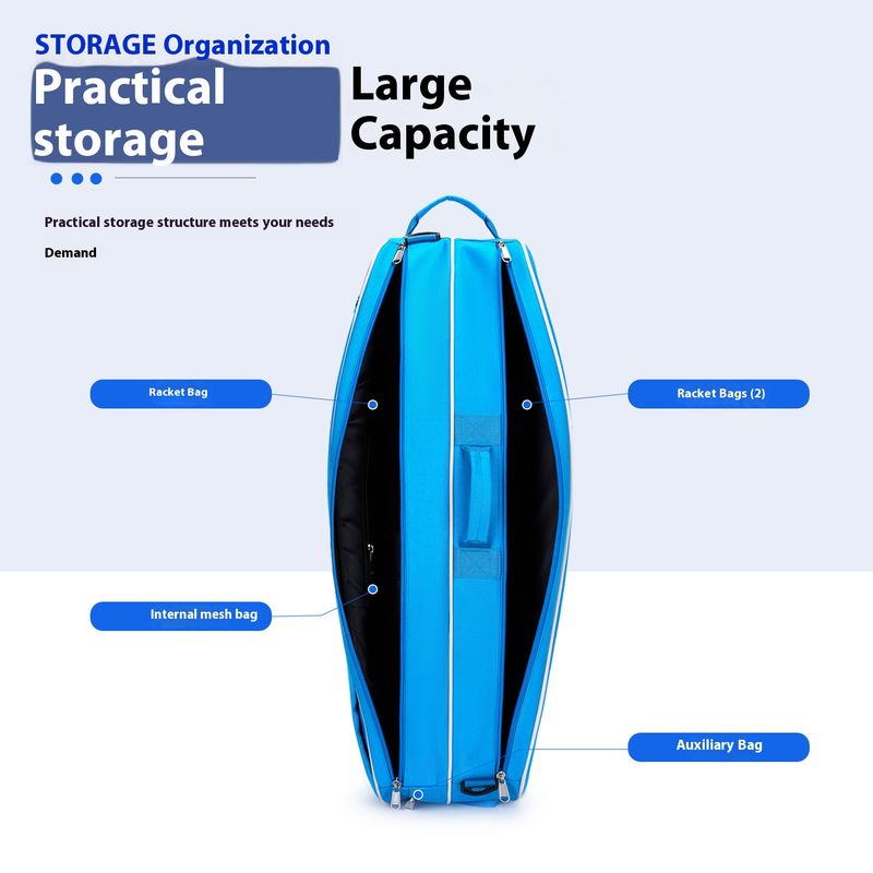 Lightweight Single Shoulder Sports Bag For Tennis & Badminton Rackets, Durable Oxford Fabric, Unisex Design For Outdoor Activities_voghion.com