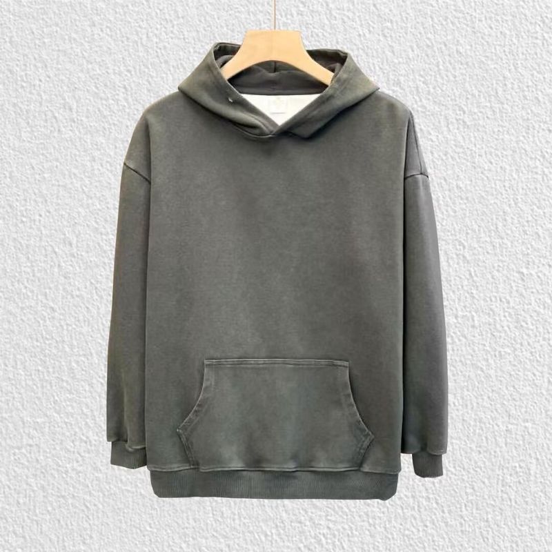 Autumn/Winter Batik 400g Hooded Plain Sweatshirts Wholesale 2024 Autumn New Arrivals Export Quality Solid Colour Basic Style For Men_voghion.com