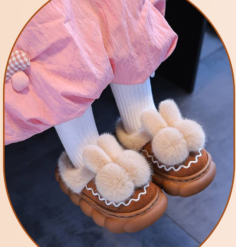 Pantofole invernali per bambini Mother & Kids con fodera in pile, suola antiscivolo, pantofole unisex da interno/esterno per bambini dai più piccoli ai più grandi (rosso, marrone, nero)_voghion.com