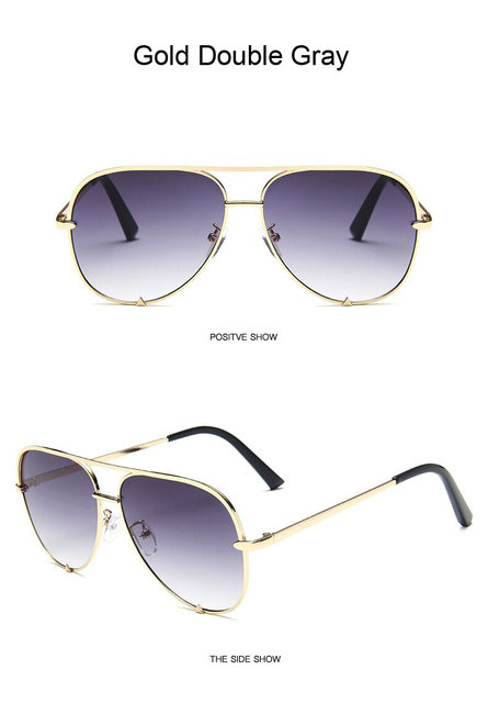 Vintage Aviation Solglasögon Kvinna Märke Designer Solglasögon Solglasögon Kvinna Retro Gradient Spegel Mode Förare Oculos De Sol_voghion.com