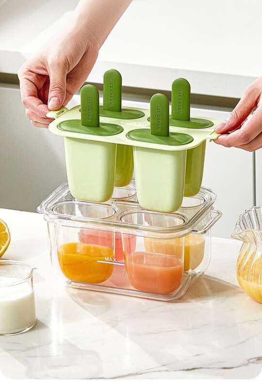 Sweet Qin Homemade Mold Double-layer Sandwich Silicone Easy Demolding DIY Ice Cream Popsicle Grinding Tool_voghion.com