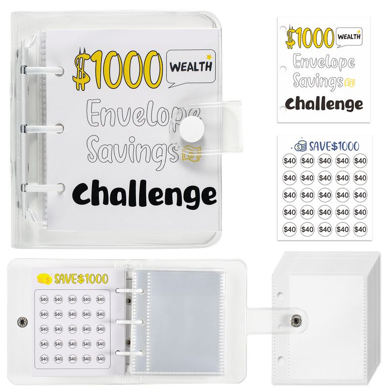Refillable Notebooks New Mini Binder Savings Challenge Saving Money Saving Challenge Loose Leaf Book_voghion.com
