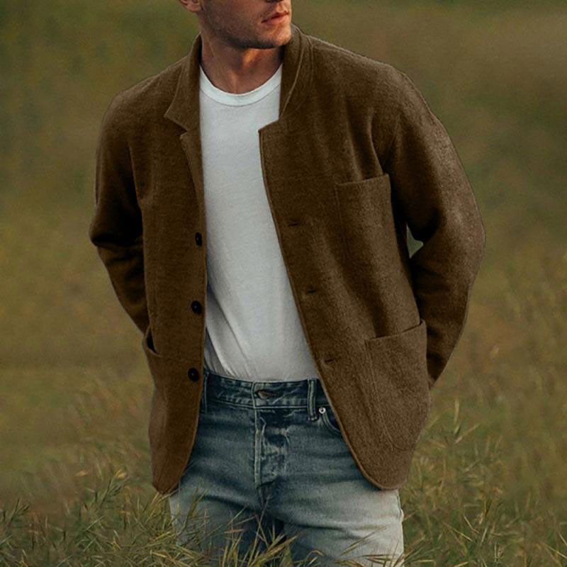 Herrenbekleidung, einfarbig, trendige Modejacke, Freizeitmantel_voghion.com