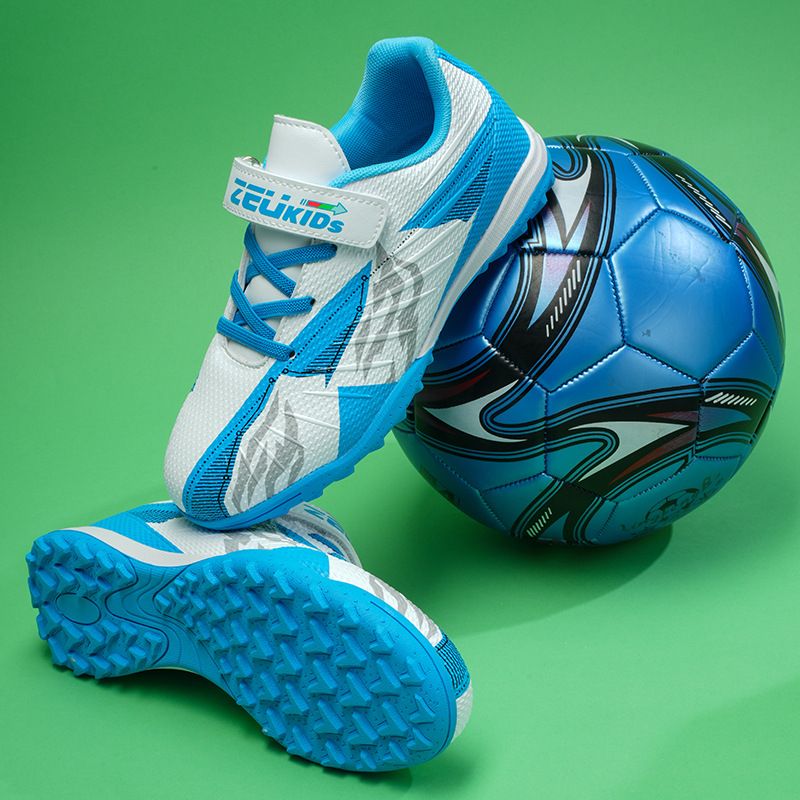 Scarpe da calcio del marchio Zhenzu, scarpe da calcio per bambini senza lacci, suola in gomma TF, scarpe da allenamento in erba sintetica per la scuola primaria_voghion.com