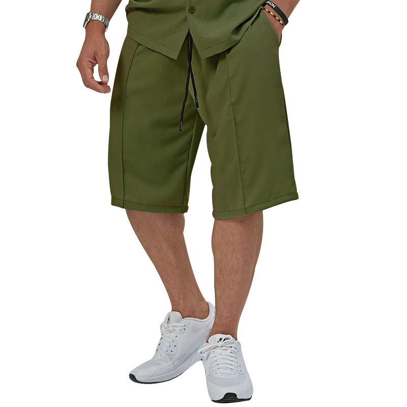 2023 Sommer Herren Neues Revers Casual Shirt Shorts Zweiteiliges Set für Männer_voghion.com