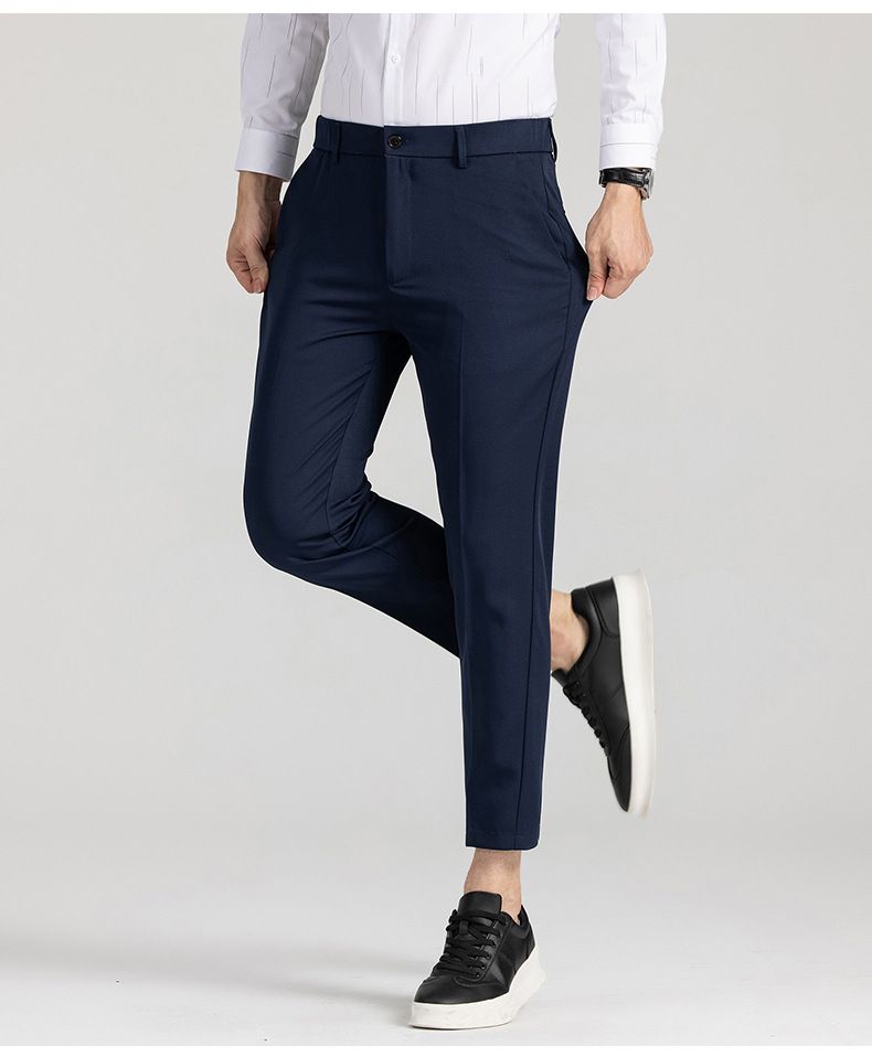 Herrenbekleidung Vier Jahreszeiten Neun Punkte Hose Herren Elastische Taille Bequeme Allgleiches Freizeithose Herren Südostasien Mode Einfache Hose Herren_voghion.com