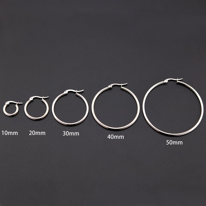Pair Price Nightclub Fashion Rock Personality Women Exaggerated Large Earrings Circle Cuffs Non-Tarnish Titanium Steel_voghion.com
