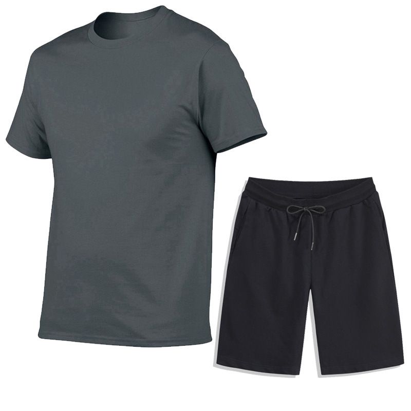 Herenkleding Sport Vrijetijdskleding T-shirts Heren Fitness Hardloopshorts En T-shirt Set_voghion.com