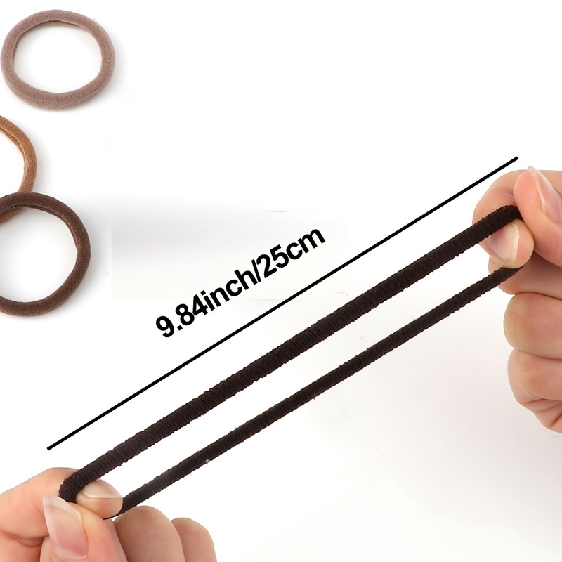50 elastici per capelli intrecciati fatti a mano - Elastici spessi ed elastici per il supporto della coda di cavallo - Perfetti per ragazze, donne e signore_voghion.com