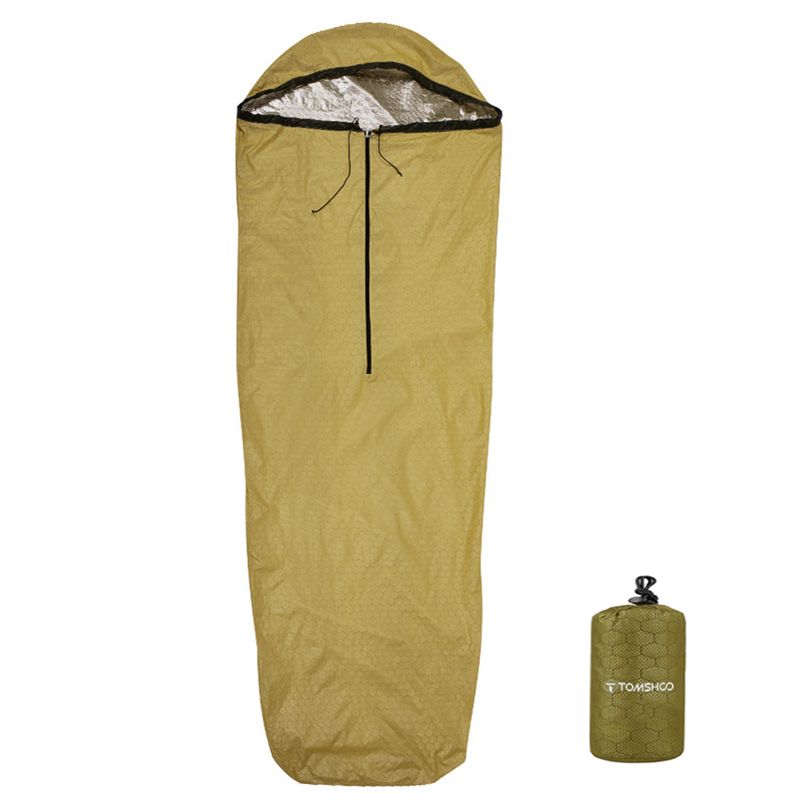 TOMSHOO Notfallschlafsack, ultraleicht, wasserdicht, wärmereflektierend, Thermoschlafsack, Überlebensausrüstung für Outdoor-Abenteuer_voghion.com