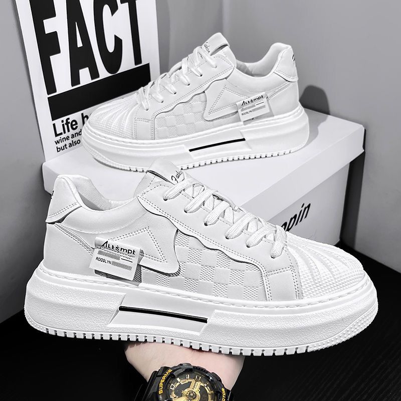 Sommer Neue Atmungsaktive Weiße Herren Trendy Und Vielseitige Sportschuhe Mit Dicker Sohle, Lässige Shell Toe Board Schuhe Für Männer_voghion.com