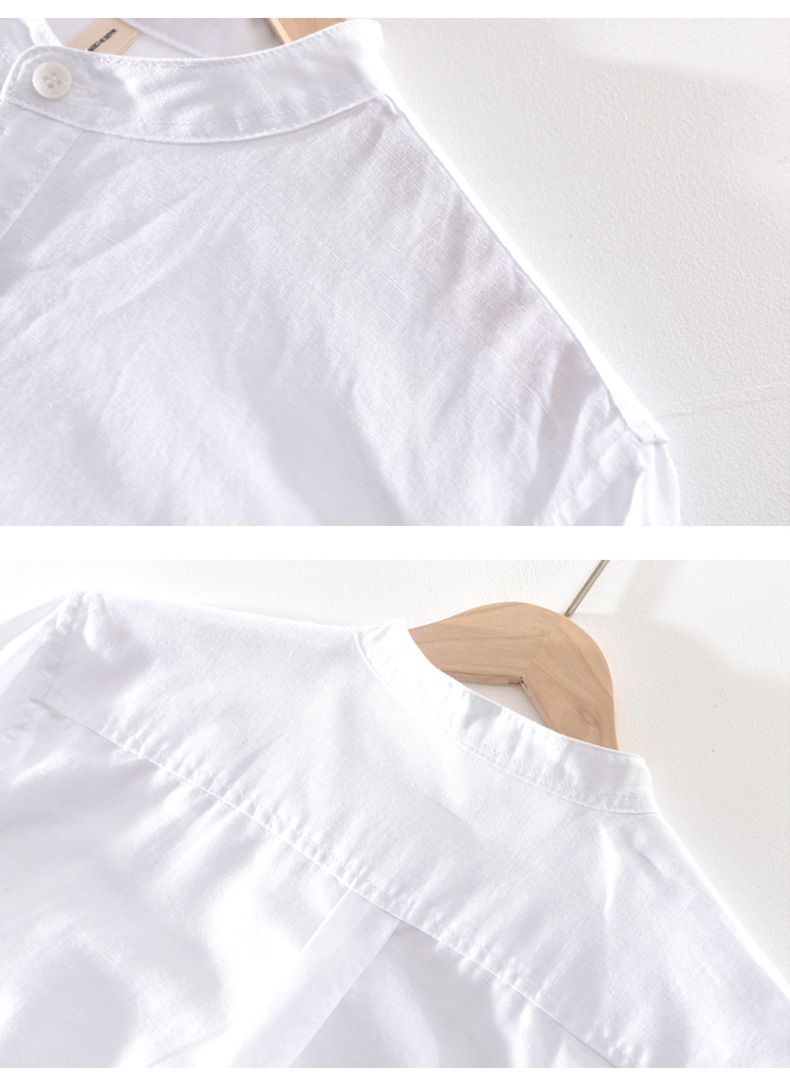 Kunstvolle, lockere Herrenhemden aus Baumwolle und Leinen mit langen Ärmeln für Herren_voghion.com