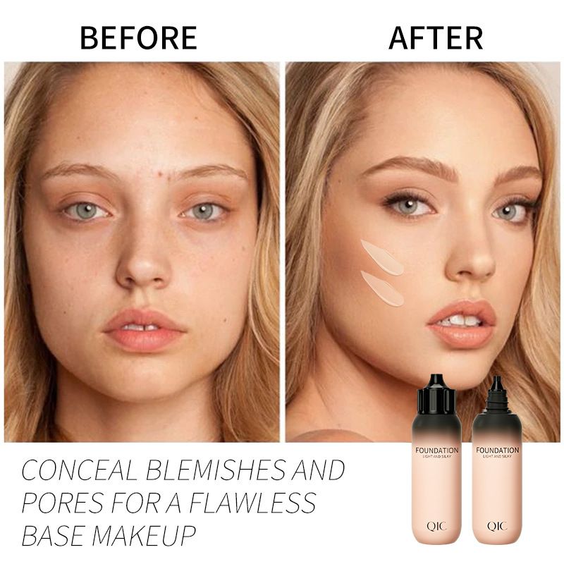 Base de maquillaje líquida Beauty QIC en botella pequeña, corrector de comercio exterior, maquillaje de larga duración, base de maquillaje líquida, crema BB hidratante._voghion.com