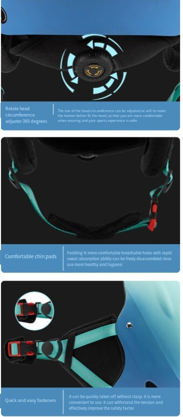 Outdoor breathable gradient ski helmet Adult warm single and double board snow helmet helmet_voghion.com