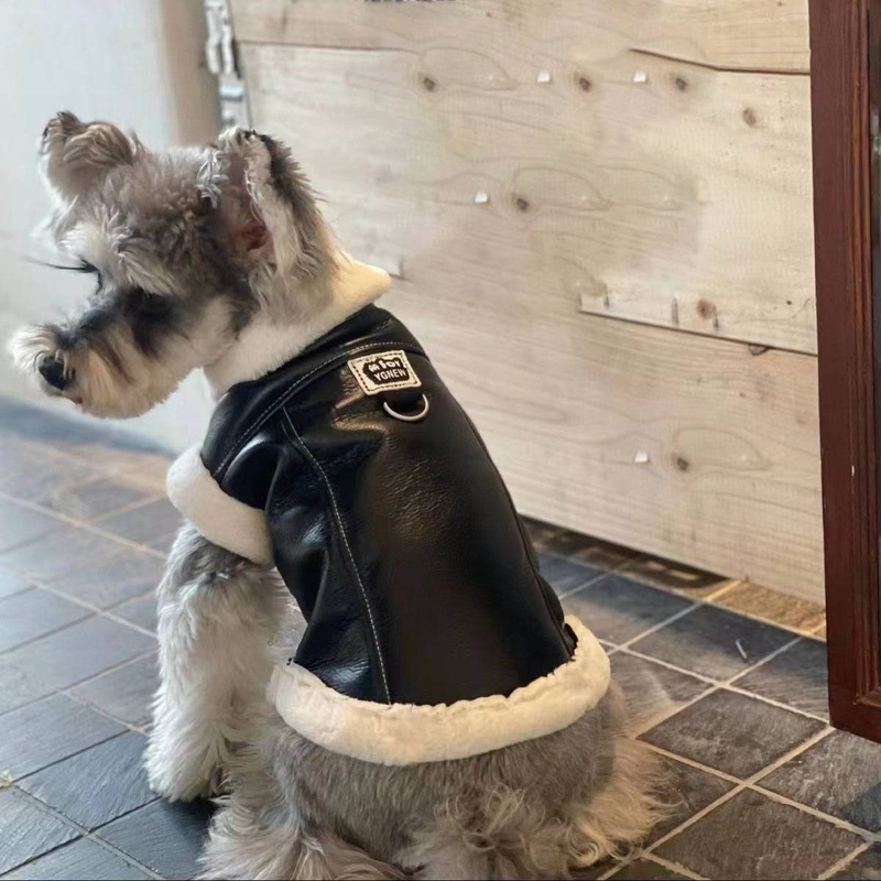 Dog Clothing autumn and winter new plus velvet sleeveless vest Teddy Schnauzer Bichon Maltese fur _voghion.com