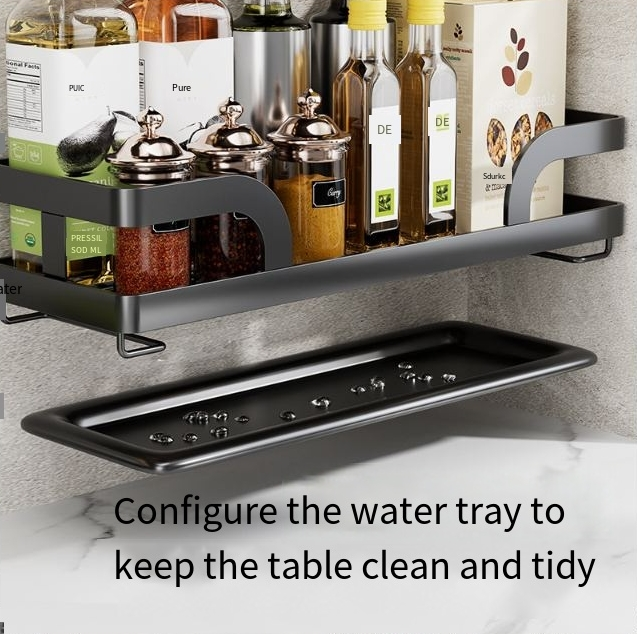 Estante de almacenamiento de cocina, estante de almacenamiento sin perforaciones, estante para condimentos montado en la pared, canasta de drenaje para el hogar, artefacto para fregadero_voghion.com
