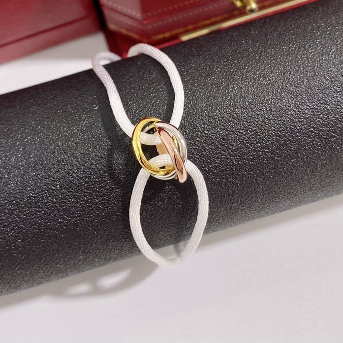 Bracciale Trinity in acciaio inossidabile, bracciale a tre anelli, bracciale con cordino colorato, gioielli in argento sterling per gli amanti, prezzo all'ingrosso_voghion.com
