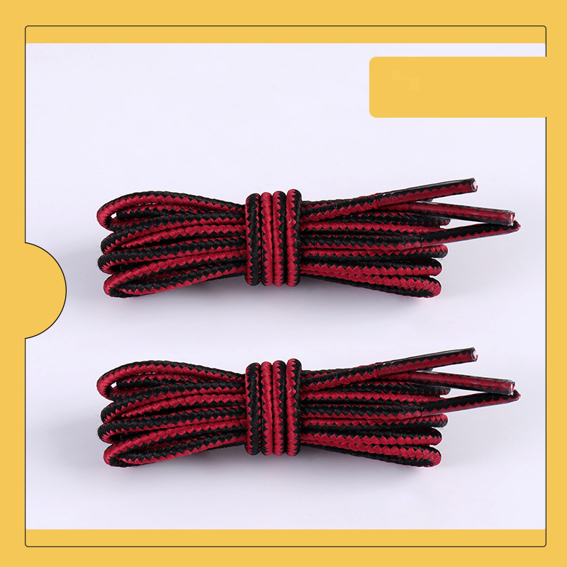 Accessori per scarpe due colori intrecciati giallo marrone marrone grandi stivali gialli Martin stivali resistenti ai calci corda per lacci rotondi un paio_voghion.com