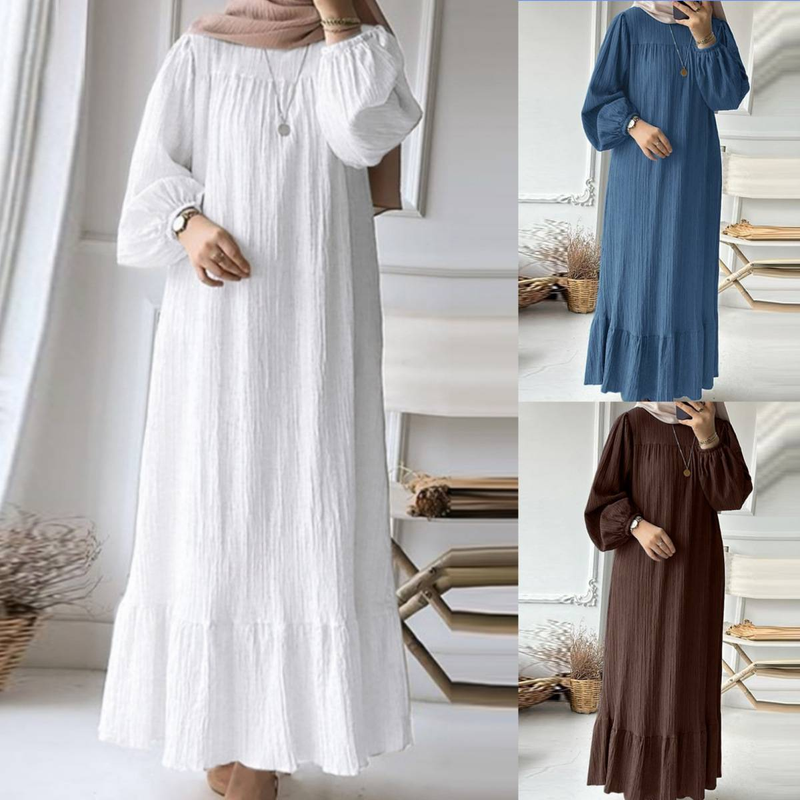 Türkei Abaya Mulism Mode Kleider Langarm Maxi Sommerkleid Abayas Für Frauen Eid Mubarek Robe IsIamic Vestidos Kaftan_voghion.com