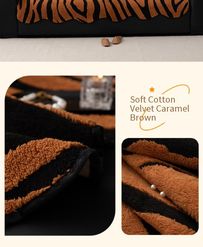Home Textile Leopard Print Thick Plush Sofa Cushion Non Slip Sofa Cover Cloth_voghion.com