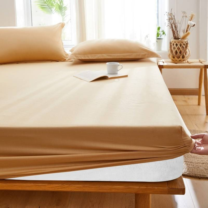 Spannbettlaken aus 100 % Baumwolle – einfarbiger Bettvolant für Einzel-/Doppelmatratzen, Hotel- und Heimgebrauch – atmungsaktiver Matratzenschonerbezug für Simmons_voghion.com