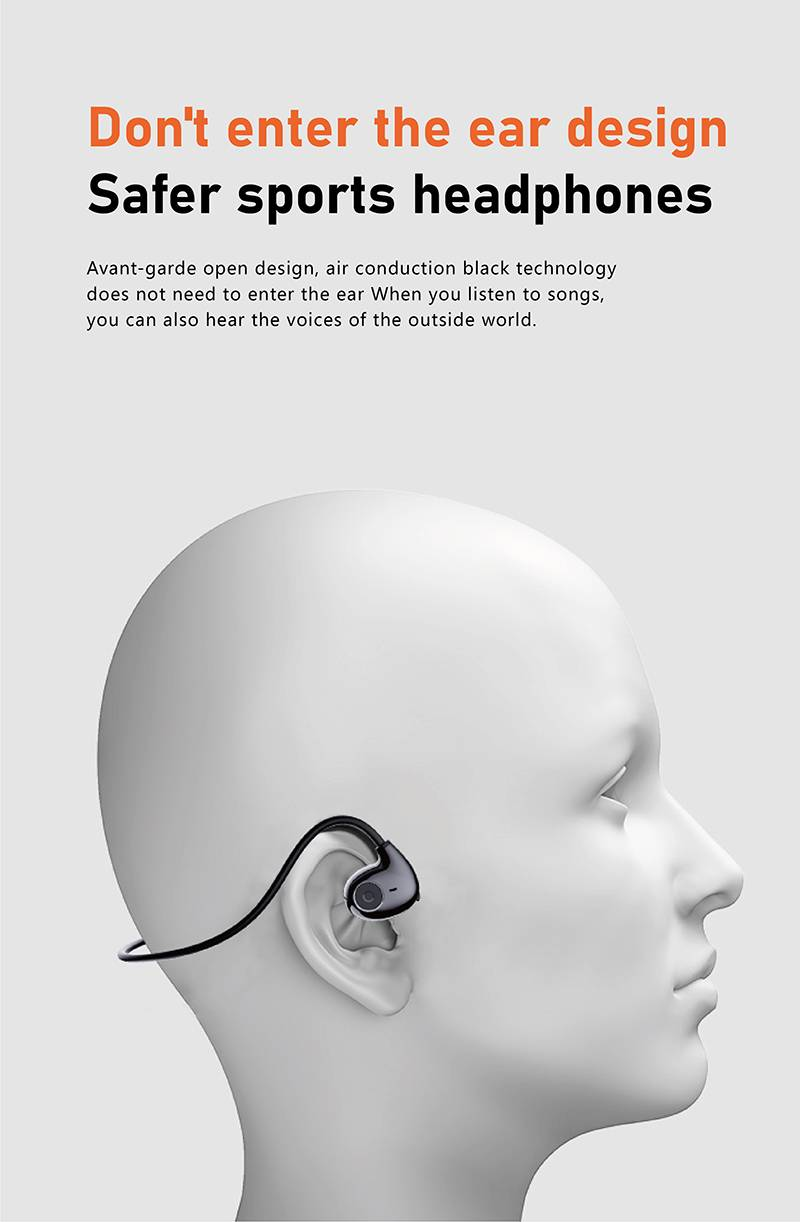 HI72 Non In Ear Open Dual Ear Bluetooth Earphones With Hanging Ears And Air Conduction, Ultra Lightweight For Sports And Running_voghion.com