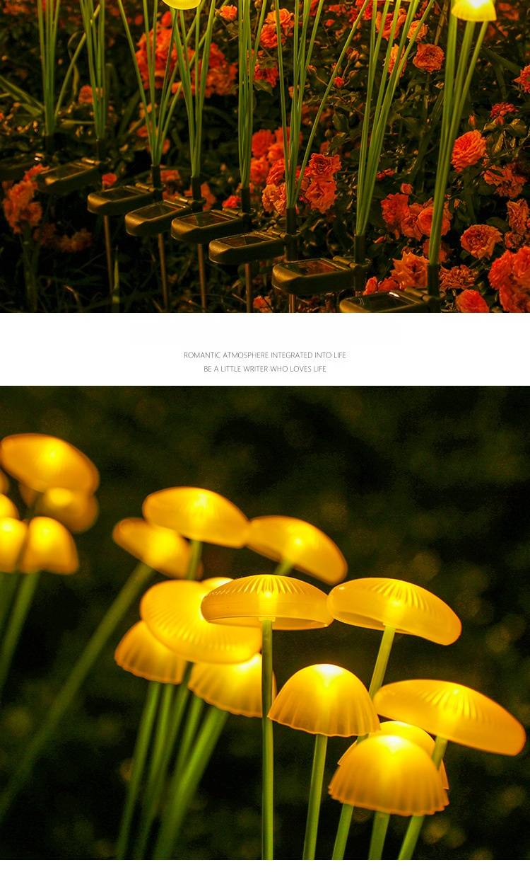 Solarbetriebene Pilzlichter für den Außenbereich, wasserdichte dekorative LED-Landschaftsbeleuchtung für den Garten für Terrasse, Hof, Weg – 6 Köpfe_voghion.com