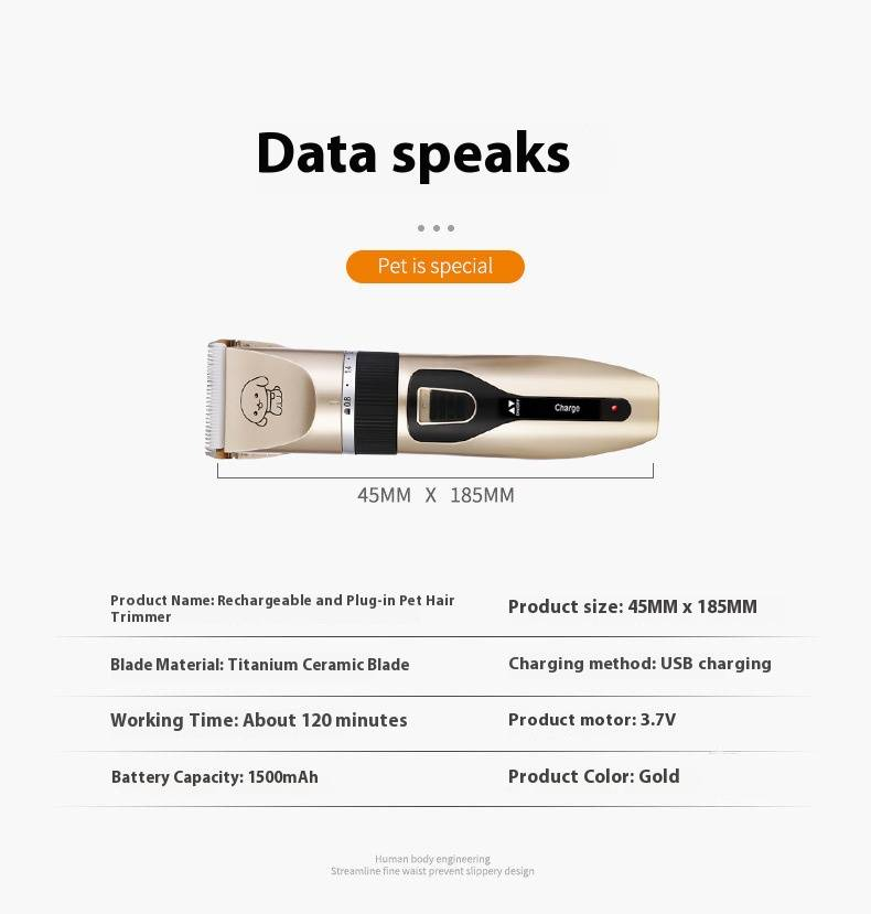 Professional Cordless Pet Grooming Clipper With Ceramic Blade - Quiet & Safe Trimmer For Dogs & Cats - Multiple Attachments For Full Grooming Kit_voghion.com