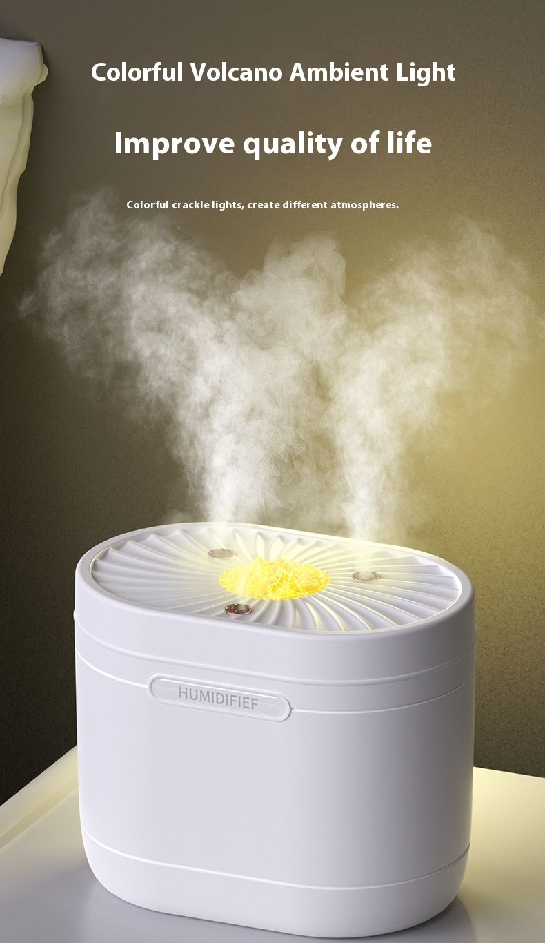 Umidificador USB de 3 bicos com luz ambiente de 7 cores, operação silenciosa para quarto, escritório, mesa de trabalho - Umidificador de ar compacto e portátil_voghion.com